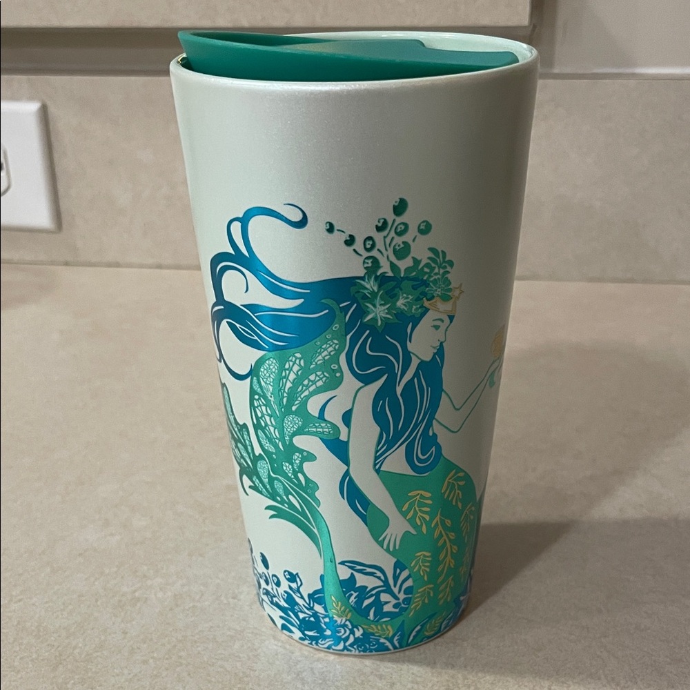 Starbucks Mermaid Design Travel Mug - Blue and Green